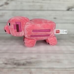 Minecraft Pink Pig Plush 9in Pixelated Stuffed Soft Mattel Collectible